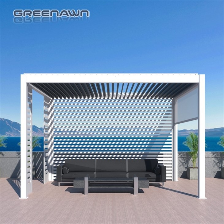 Freestanding Gazebo Metal Pergola With Roof And Sides
