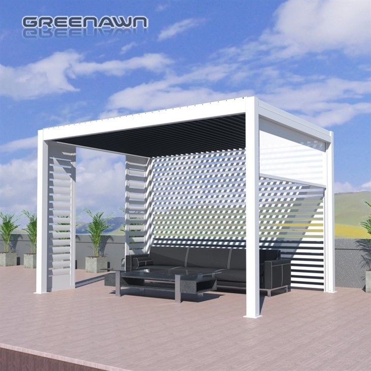 Freestanding Gazebo Metal Pergola With Roof And Sides