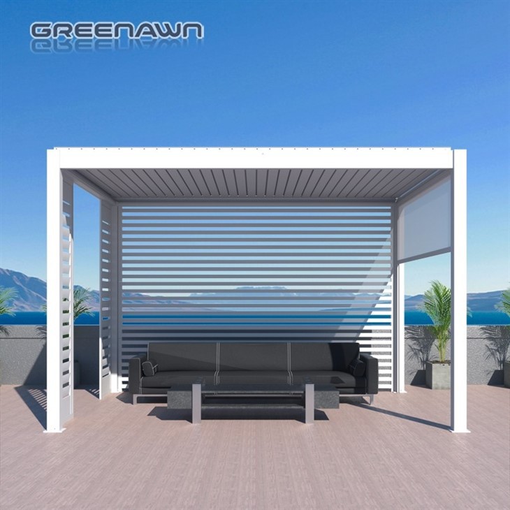 Freestanding Gazebo Metal Pergola With Roof And Sides