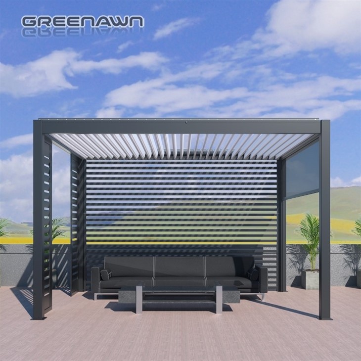 Freestanding Gazebo Metal Pergola With Roof And Sides